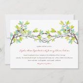 Verse groene geknoopte liefdesbomen lente bruiloft kaart (Voorkant)