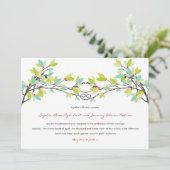 Verse groene geknoopte liefdesbomen lente bruiloft kaart (Staand voorkant)