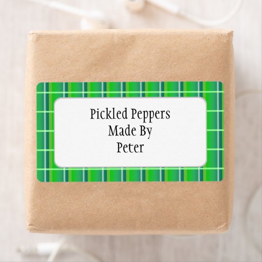 Verse groene geplakte aangepaste bliksetiketten etiket (Insitu)