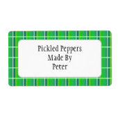 Verse groene geplakte aangepaste bliksetiketten etiket (Voorkant)