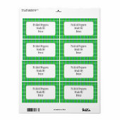 Verse groene geruite zelfcan-etiketten etiket (Full Sheet)