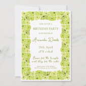 Verse groene grens verjaardagsfeest kaart (Voorkant)