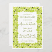 Verse groene grens verjaardagsfeest kaart (Voorkant / Achterkant)