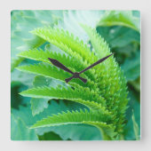 Verse groene lente bladeren Wall Clock Vierkante Klok (Voorkant)