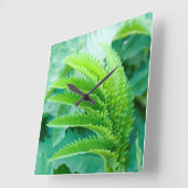 Verse groene lente bladeren Wall Clock Vierkante Klok (Hoek)