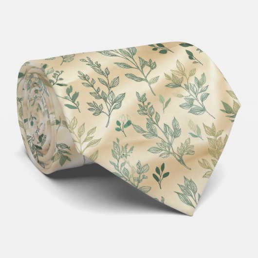 Verse Groene Minimalistische Patroon Stropdas (Opgerold)