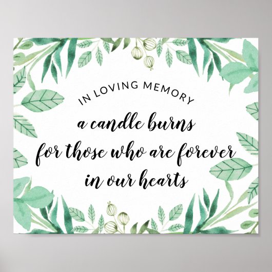 Verse groene munt 'In Loving Memory' trouwbord Poster (Voorkant)