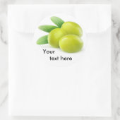 Verse groene olijven ronde sticker (Tas)