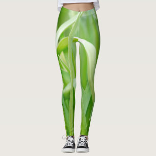 Verse groene plantenbladeren leggings