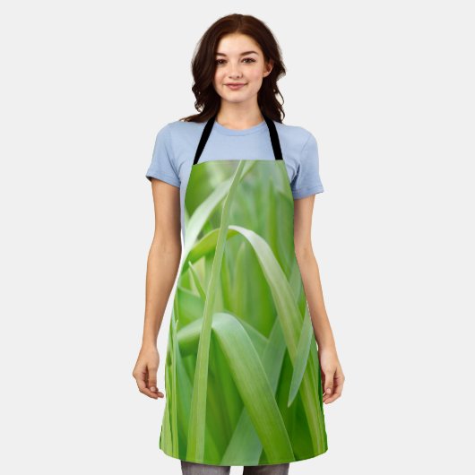 Verse groene plantenbladeren schort (Gedragen)