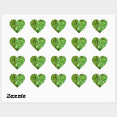 Verse groene spinazie salade patroon hart sticker (Vel)