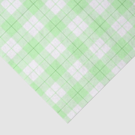 Verse groene witte tartan plaid tissuepapier (Detail)