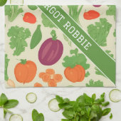 Verse groenten bloemig kleurrijk patroon theedoek (Gevouwen)