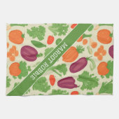 Verse groenten bloemig kleurrijk patroon theedoek (Horizontaal)