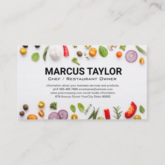 Verse groenten | Culinair Visitekaartje (Achterkant)