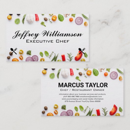 Verse groenten | Culinair Visitekaartje (Voorkant / Achterkant)