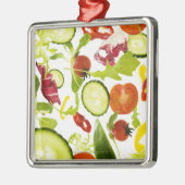 Verse groenten en fruit, gemengd met gesloten deur metalen ornament (Links)