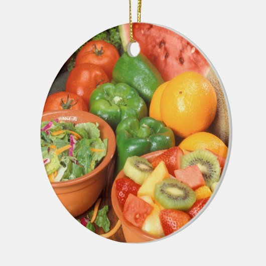 Verse groenten en fruit keramisch ornament (Links)