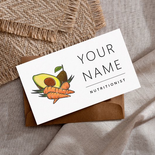 Verse groenten en fruit Voedingsdeskundige Dieet Visitekaartje
