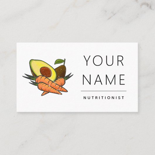Verse groenten en fruit Voedingsdeskundige Dieet Visitekaartje (Voorkant)