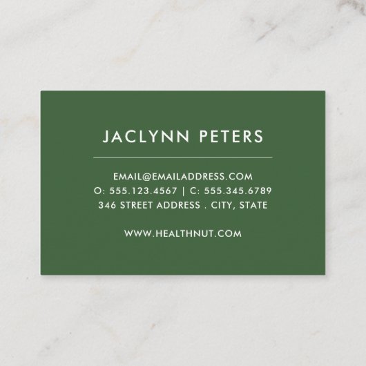 Verse groenten Gezondheid Veld Visitekaartje (Achterkant)