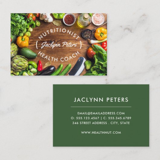 Verse groenten Gezondheid Veld Visitekaartje (Voorkant / Achterkant)