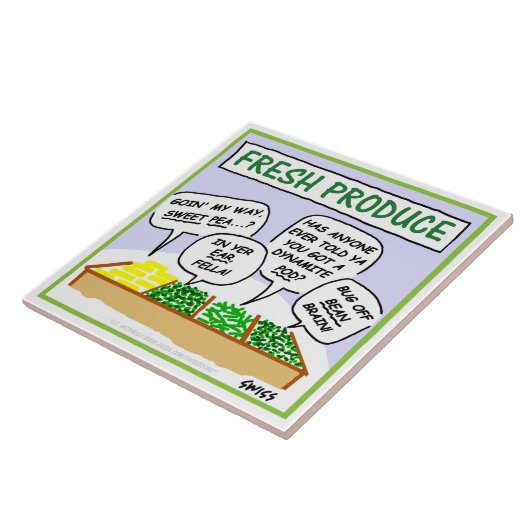 Verse groenten Humoristische Cartoon Keuken Tegel Tegeltje (Zijkant)
