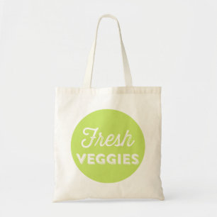 Verse groenten Retro Typography Market Canvas ta Tote Bag