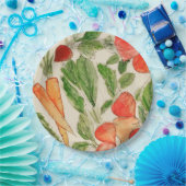 Verse groenten uit de tuin waterverf papieren bordje (Feest)