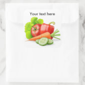 Verse groenten vierkante sticker (Tas)