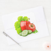 Verse groenten vierkante sticker (Envelop)