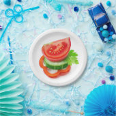 Verse groentestukken papieren bordje (Feest)