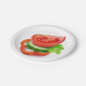 Verse groentestukken papieren bordje (Gekanteld)
