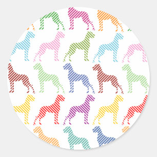 Verse Groot Dane Patroon Ronde Sticker