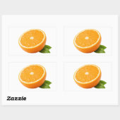 Verse halve sinaasappel met groene blad sticker (Vel)