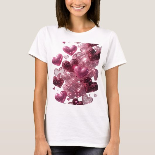 Verse Hartjes van Liefde Slogan T-shirt (Voorkant)