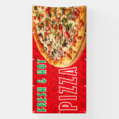 Verse & Heet Pizza Kaas Pepperoni Advertentie Spandoek (Verticaal)
