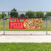 Verse & Heet Pizza Kaasachtige Pepperoni Advertent Spandoek (Insitu)