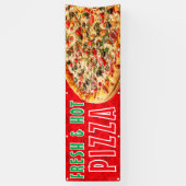 Verse & Heet Pizza Kaasachtige Pepperoni Advertent Spandoek (Verticaal)