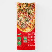 Verse & Heet Pizza Kaasachtige Pepperoni Advertent Spandoek (Verticaal)