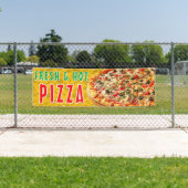 Verse & Heet Pizza Kaasachtige Pepperoni Advertent Spandoek (Insitu)