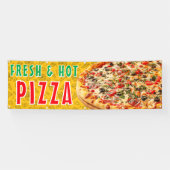 Verse & Heet Pizza Kaasachtige Pepperoni Advertent Spandoek (Horizontaal)