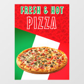 Verse & Heet Pizza Met Pizza Explosie Raamsticker (Vel)
