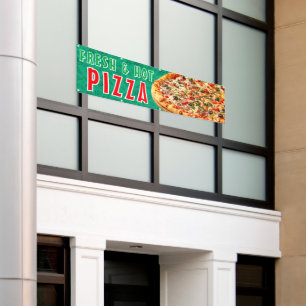 Verse & Heete Pizza Kaas Pepperoni Advertentie Spandoek