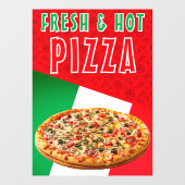 Verse & Heete Pizza Met Pizza Explosie  Raamsticker (Vel)