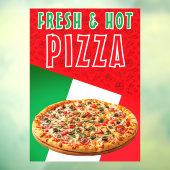 Verse & Heete Pizza Met Pizza Explosie  Raamsticker (Vel 3)