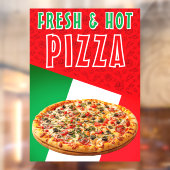 Verse & Heete Pizza Met Pizza Explosie Raamsticker (Vel 2)