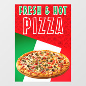 Verse & Heete Pizza Met Pizza Explosie Raamsticker (Vel)