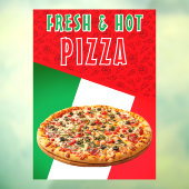Verse & Heete Pizza Met Pizza Explosie Raamsticker (Vel 3)