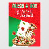 Verse & Heete Pizza Met Pizza Explosie Raamsticker (Vel)